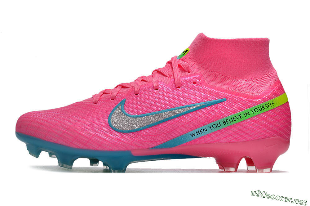 Unisex Nike Air Zoom Mercurial Superfly 9 Elite FG Football Boots - Pink/Silver/Blue/Yellow 0