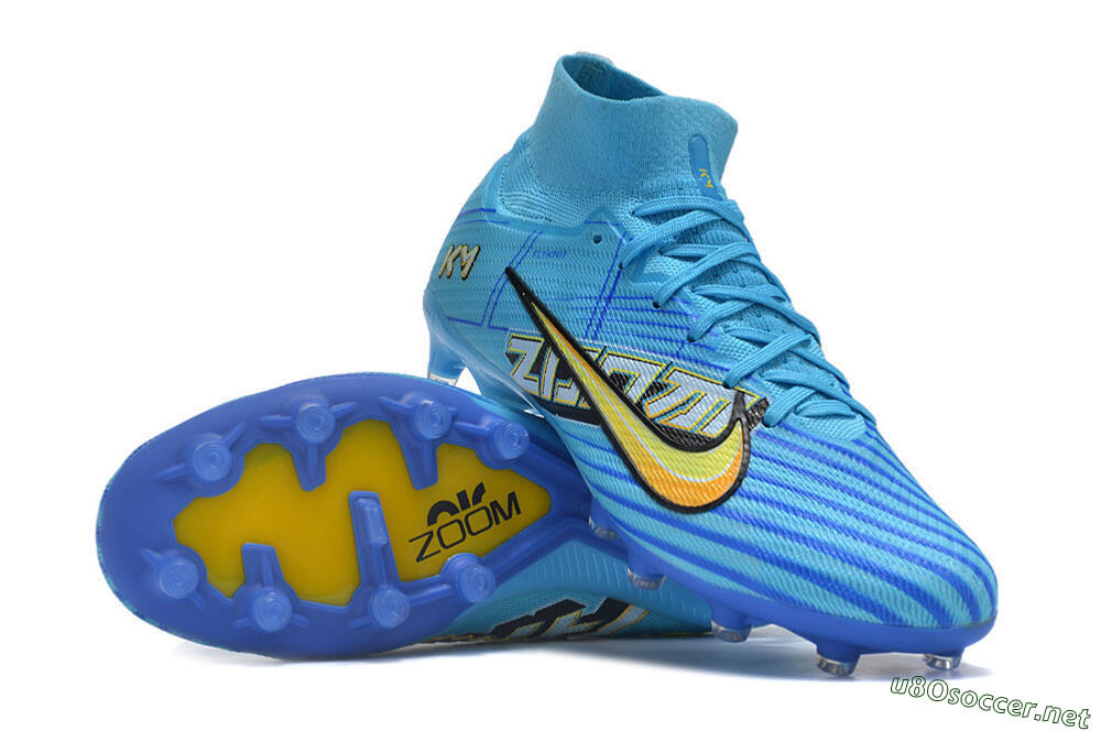 Unisex Nike Air Zoom Mercurial Superfly 9 Elite FG Football Boots - Blue/Black/Yellow 1