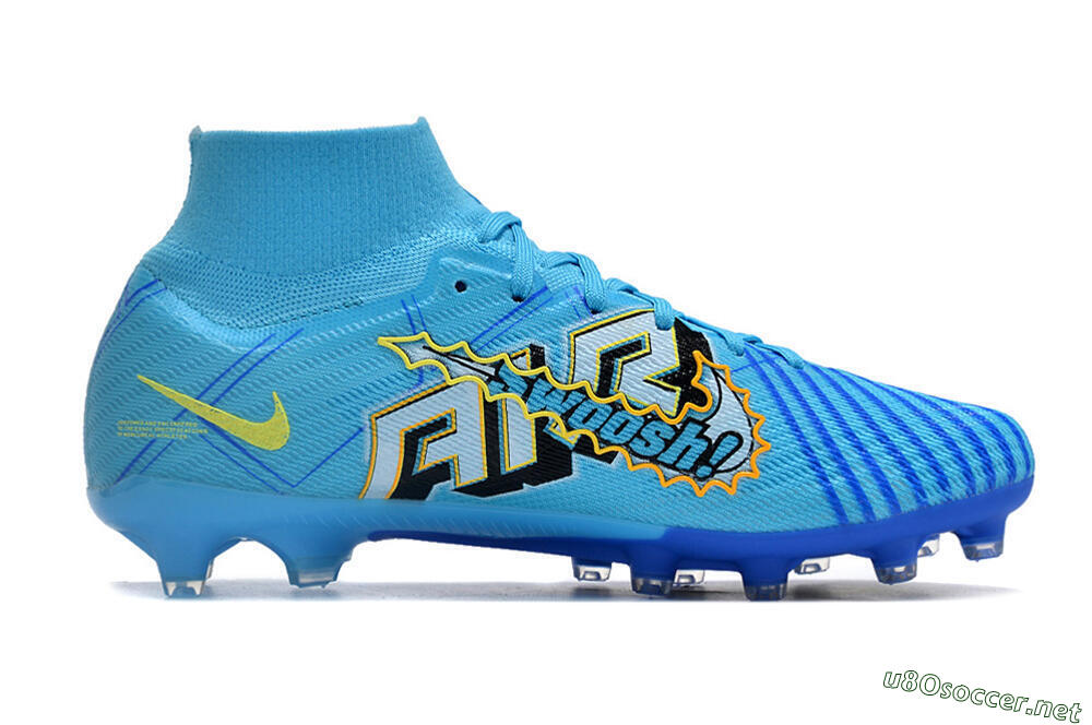 Unisex Nike Air Zoom Mercurial Superfly 9 Elite FG Football Boots - Blue/Black/Yellow 5