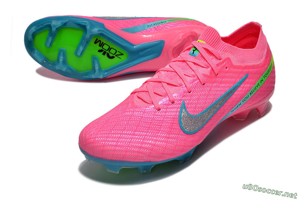 Unisex Nike Air Zoom Mercurial Vapor 15 Elite FG Football Boots - Pink/Silver/Blue/Yellow 3
