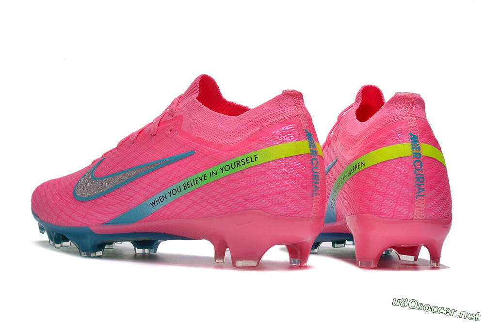 Unisex Nike Air Zoom Mercurial Vapor 15 Elite FG Football Boots - Pink/Silver/Blue/Yellow 4