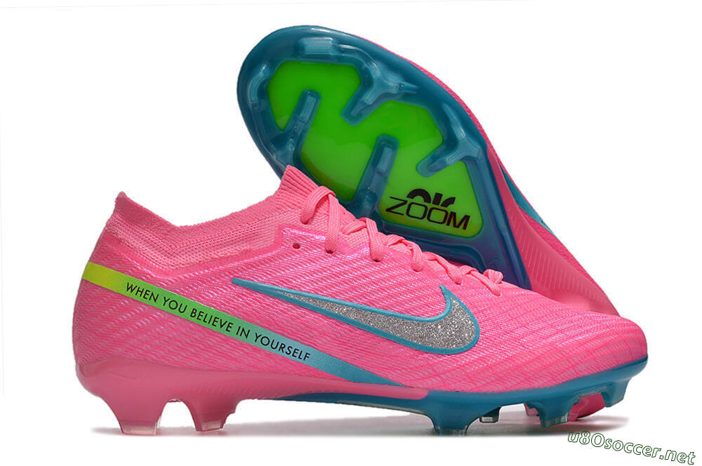 Unisex Nike Air Zoom Mercurial Vapor 15 Elite FG Football Boots - Pink/Silver/Blue/Yellow 2