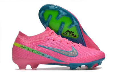 Unisex Nike Air Zoom Mercurial Vapor 15 Elite FG Football Boots - Pink/Silver/Blue/Yellow