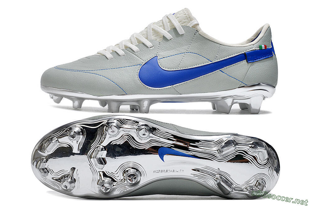 Men's Nike Tiempo Legend 9 Elite FG Football Boots - Grey/Blue/Silver 1