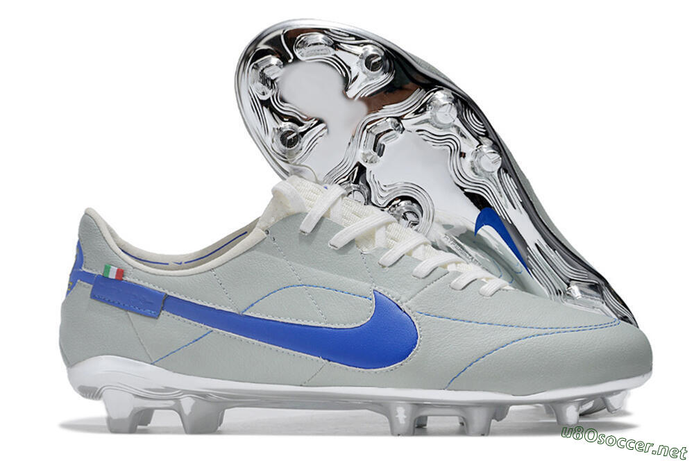 Men's Nike Tiempo Legend 9 Elite FG Football Boots - Grey/Blue/Silver 2