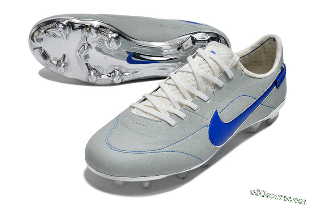 Men's Nike Tiempo Legend 9 Elite FG Football Boots - Grey/Blue/Silver 3
