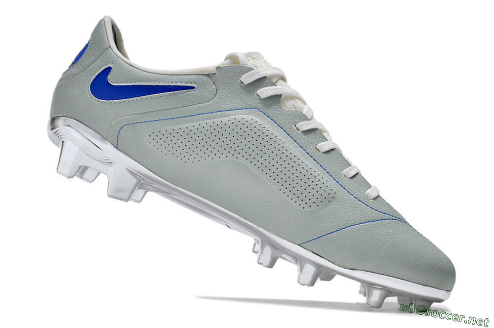 Men's Nike Tiempo Legend 9 Elite FG Football Boots - Grey/Blue/Silver 4
