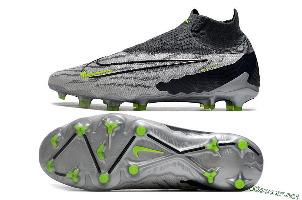Men's Nike Phantom GX Elite DF Link FG Football Boots - Grey/Black/Green 1
