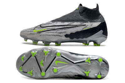 Men's Nike Phantom GX Elite DF Link FG Football Boots - Grey/Black/Green