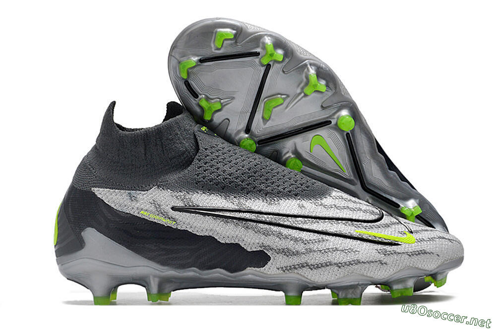 Men's Nike Phantom GX Elite DF Link FG Football Boots - Grey/Black/Green 2