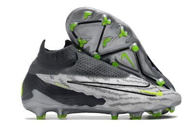 Men's Nike Phantom GX Elite DF Link FG Football Boots - Grey/Black/Green