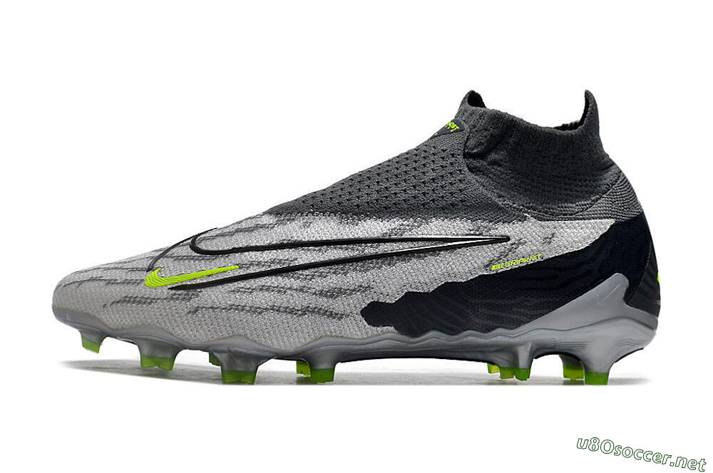 Men's Nike Phantom GX Elite DF Link FG Football Boots - Grey/Black/Green 0