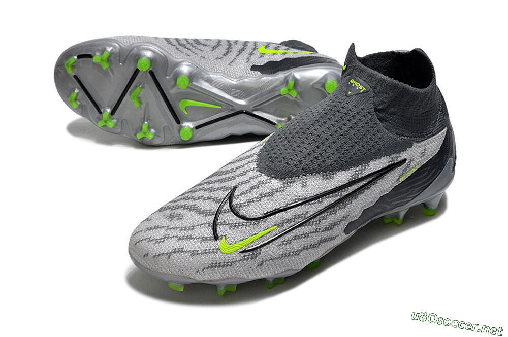 Men's Nike Phantom GX Elite DF Link FG Football Boots - Grey/Black/Green 3