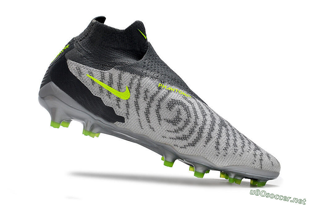 Men's Nike Phantom GX Elite DF Link FG Football Boots - Grey/Black/Green 4