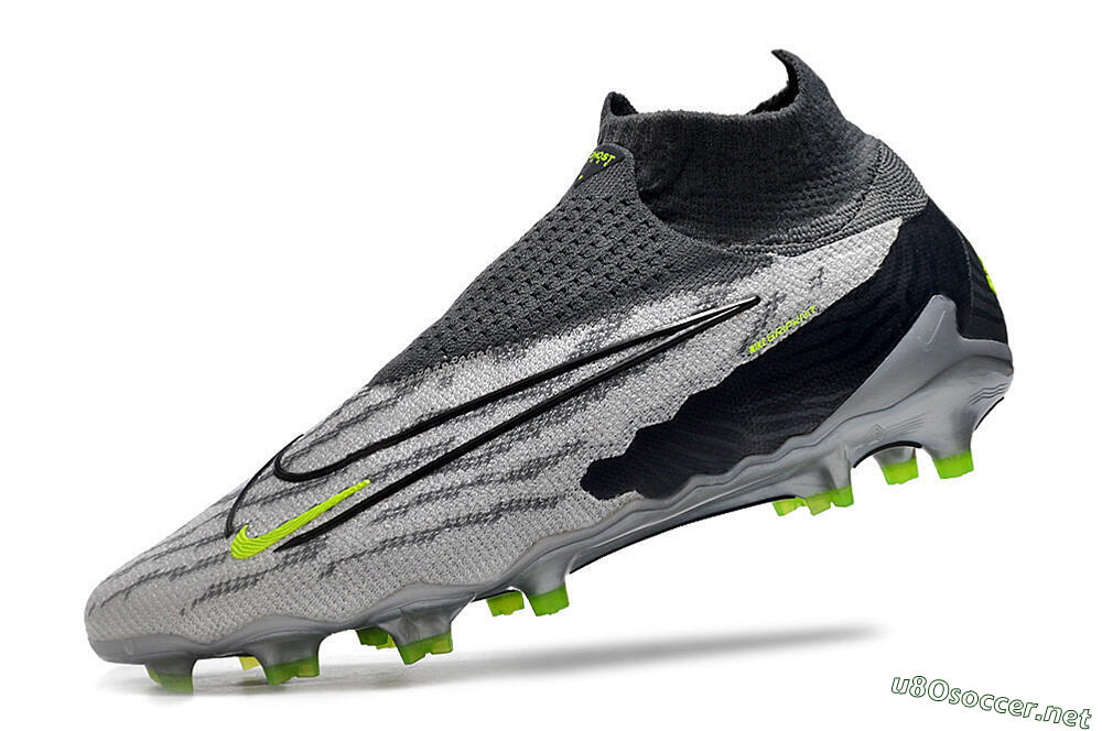 Men's Nike Phantom GX Elite DF Link FG Football Boots - Grey/Black/Green 5