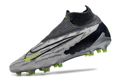 Men's Nike Phantom GX Elite DF Link FG Football Boots - Grey/Black/Green