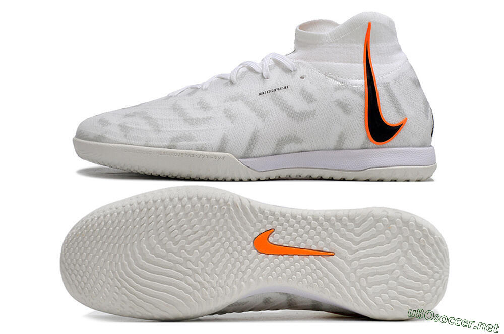 Men's Nike Phantom Luna Elite NU IC Football Shoes - White/Grey/Black/Orange 1