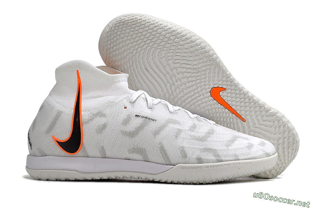 Men's Nike Phantom Luna Elite NU IC Football Shoes - White/Grey/Black/Orange 2