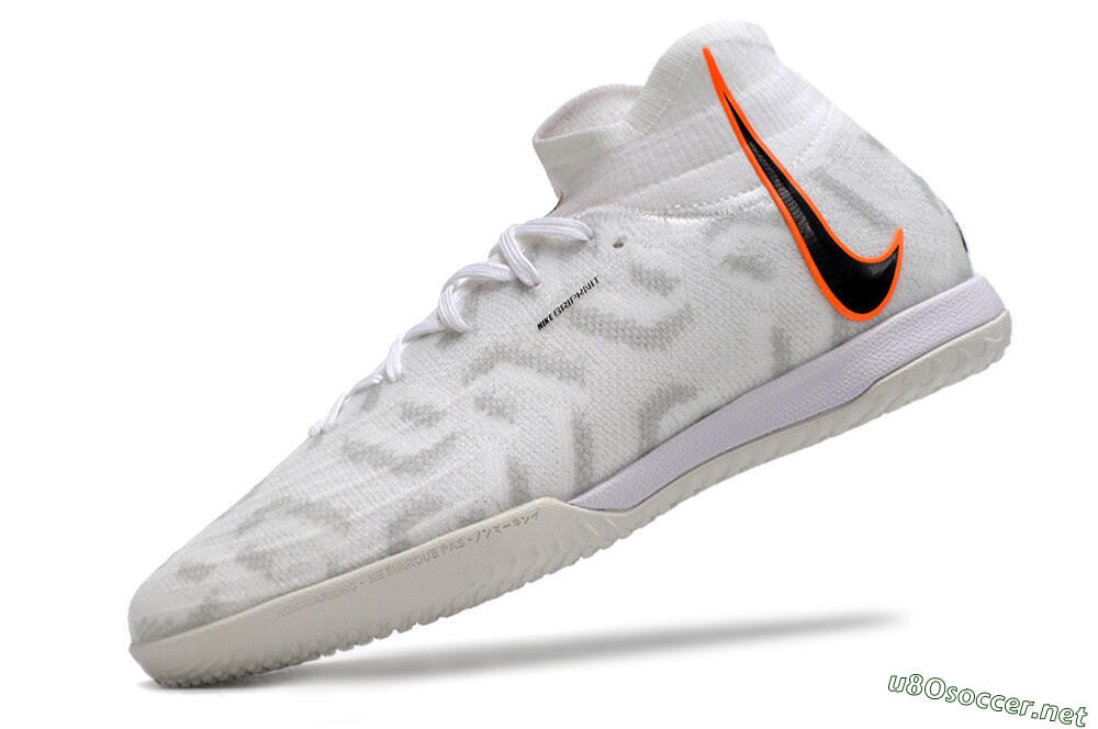 Men's Nike Phantom Luna Elite NU IC Football Shoes - White/Grey/Black/Orange 5