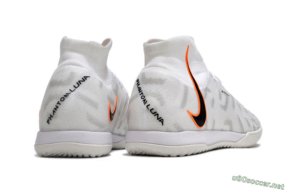 Men's Nike Phantom Luna Elite NU IC Football Shoes - White/Grey/Black/Orange 6
