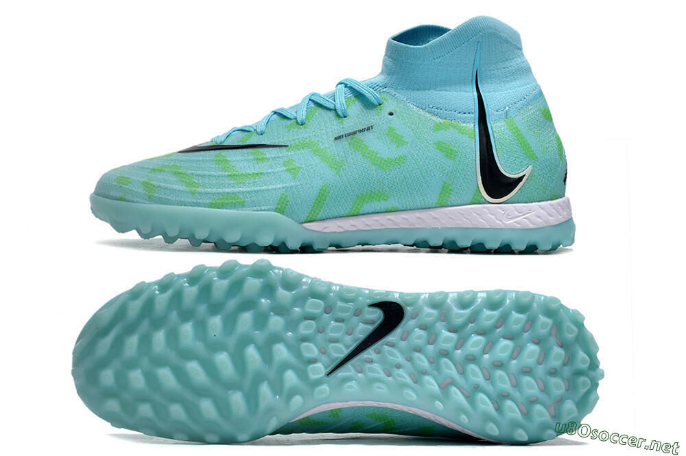 Men's Nike Phantom Luna Elite NU TF Football Shoes - Blue/Green/Black 1