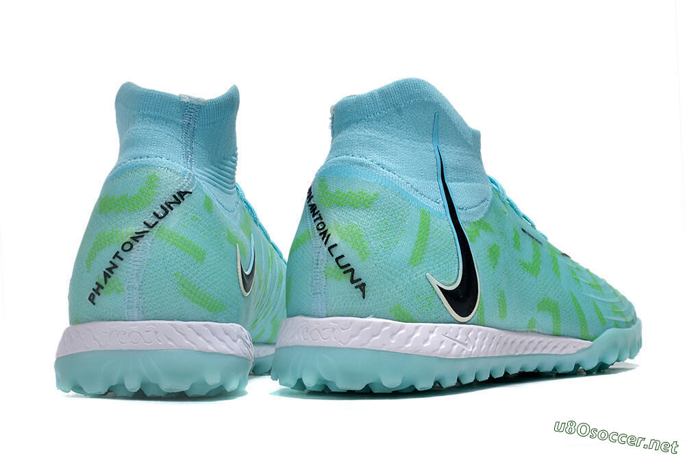 Men's Nike Phantom Luna Elite NU TF Football Shoes - Blue/Green/Black 6