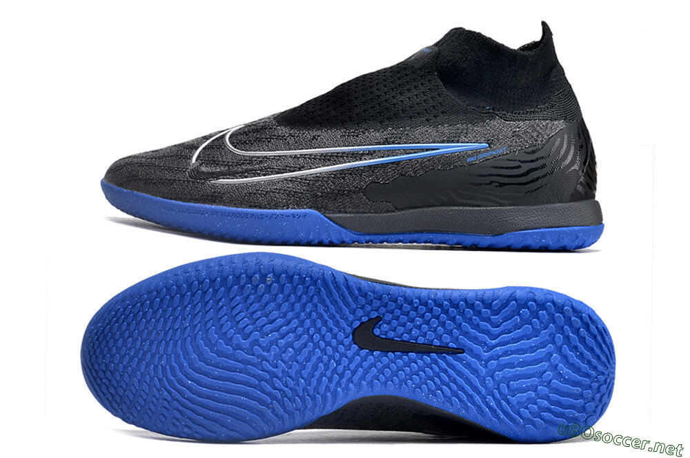 Men's Nike Phantom GX Elite DF Link IC Football Shoes - Grey/Black/Blue 1