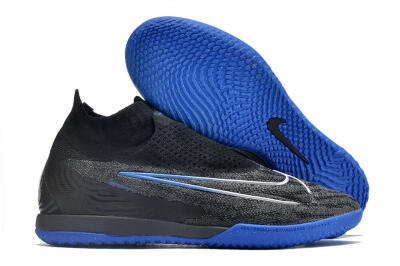 Men's Nike Phantom GX Elite DF Link IC Football Shoes - Grey/Black/Blue