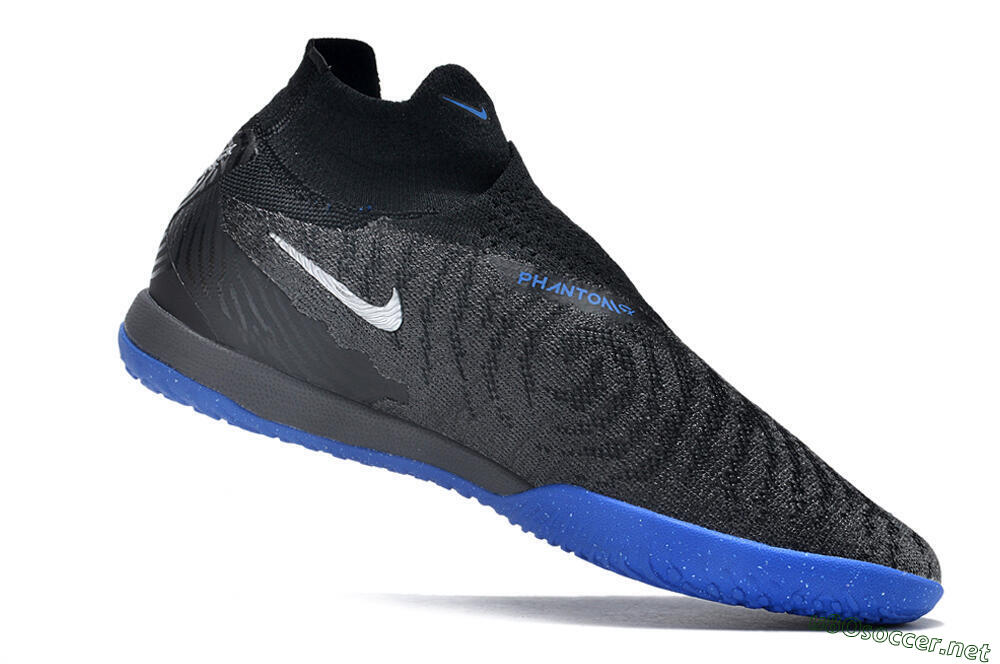 Men's Nike Phantom GX Elite DF Link IC Football Shoes - Grey/Black/Blue 4