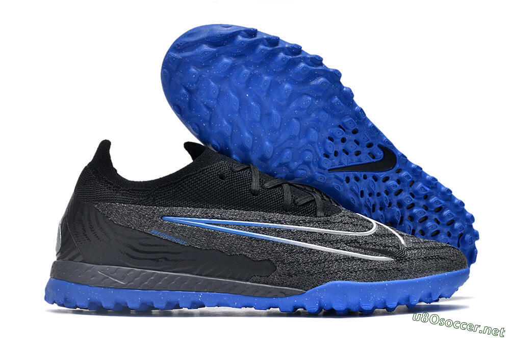 Men's Nike Phantom GX Elite TF Football Shoes - Grey/Black/Blue 2