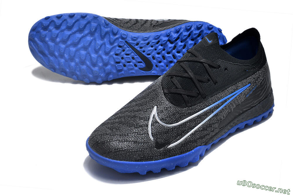 Men's Nike Phantom GX Elite TF Football Shoes - Grey/Black/Blue 3