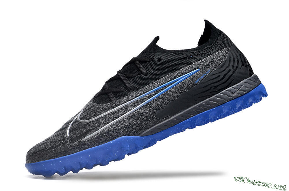Men's Nike Phantom GX Elite TF Football Shoes - Grey/Black/Blue 5