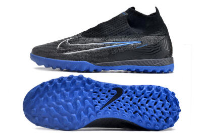 Men's Nike Phantom GX Elite DF Link TF Football Shoes - Grey/Black/Blue