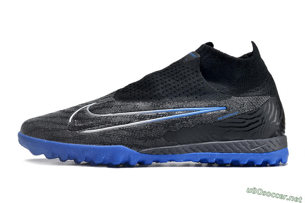 Men's Nike Phantom GX Elite DF Link TF Football Shoes - Grey/Black/Blue 0