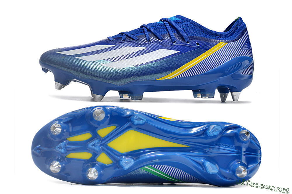 Men's Adidas X Crazyfast.1 Brazil SG Football Boots - Blue/White/Yellow 1
