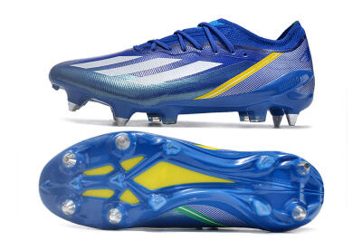 Men's Adidas X Crazyfast.1 Brazil SG Football Boots - Blue/White/Yellow