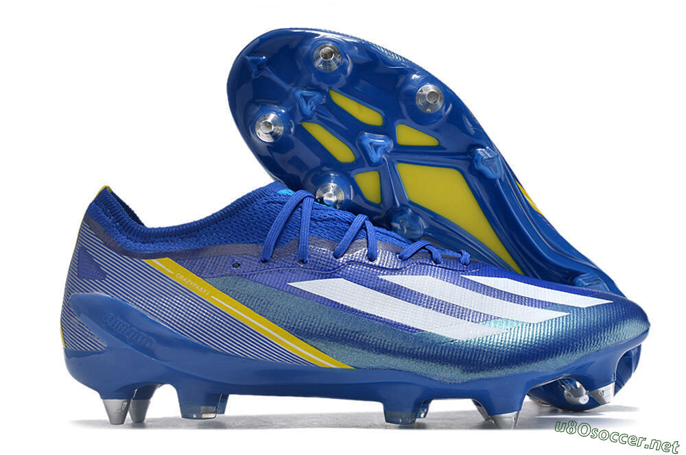 Men's Adidas X Crazyfast.1 Brazil SG Football Boots - Blue/White/Yellow 2