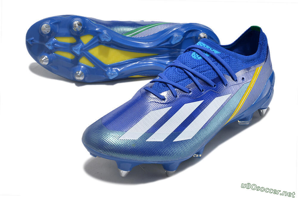 Men's Adidas X Crazyfast.1 Brazil SG Football Boots - Blue/White/Yellow 3