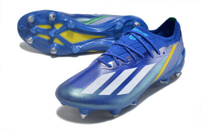 Men's Adidas X Crazyfast.1 Brazil SG Football Boots - Blue/White/Yellow