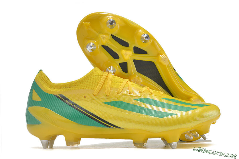 Men's Adidas X Crazyfast.1 Australia SG Football Boots - Yellow/Green/Black 2