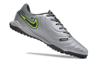 Men's Nike Tiempo Legend 10 Academy TF Football Shoes - Silver/Grey/Yellow