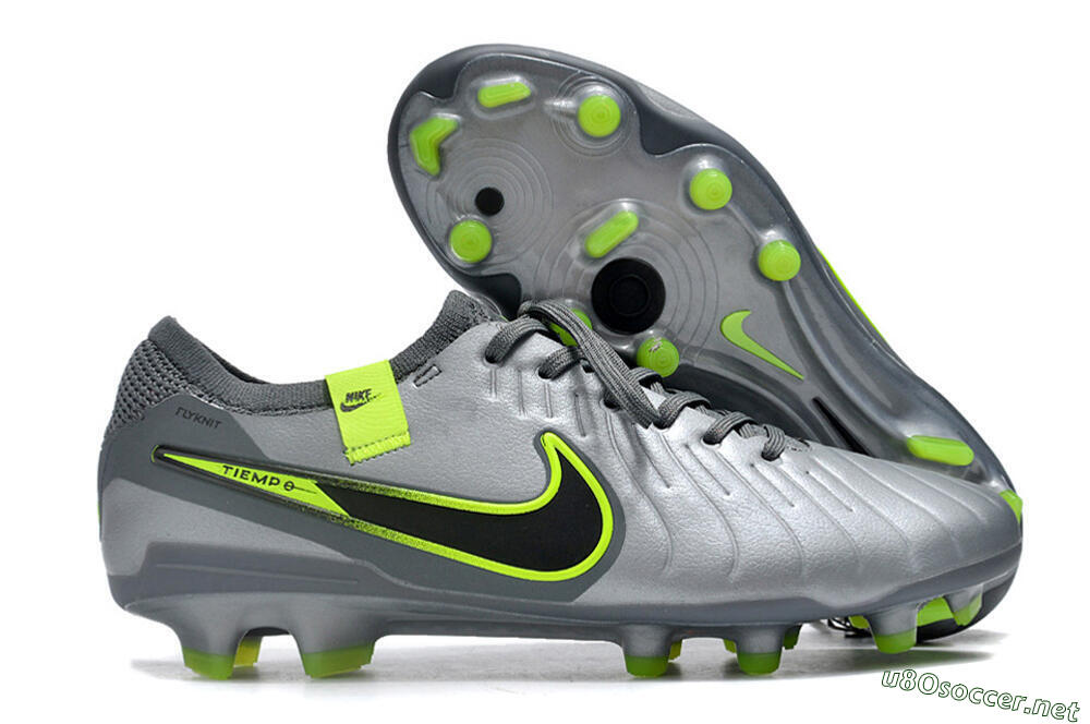 Men's Nike Tiempo Legend 10 Elite FG Football Boots - Silver/Grey/Yellow 2