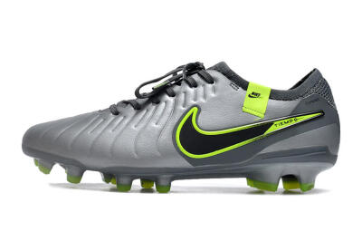 Men's Nike Tiempo Legend 10 Elite FG Football Boots - Silver/Grey/Yellow