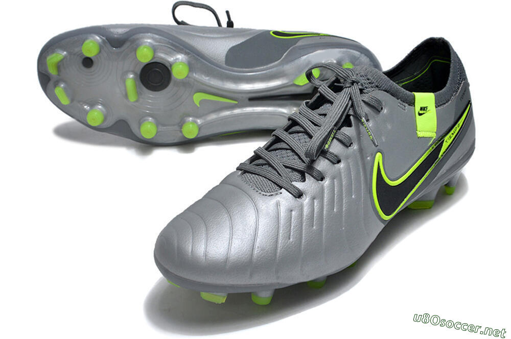 Men's Nike Tiempo Legend 10 Elite FG Football Boots - Silver/Grey/Yellow 3