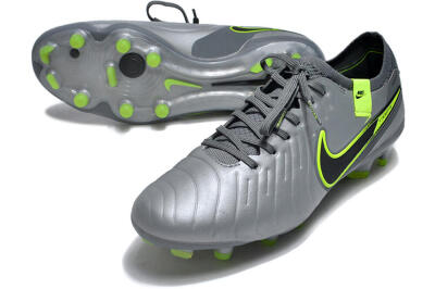 Men's Nike Tiempo Legend 10 Elite FG Football Boots - Silver/Grey/Yellow