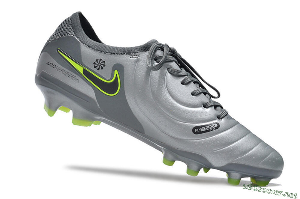 Men's Nike Tiempo Legend 10 Elite FG Football Boots - Silver/Grey/Yellow 4