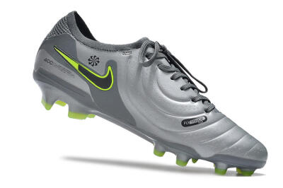 Men's Nike Tiempo Legend 10 Elite FG Football Boots - Silver/Grey/Yellow