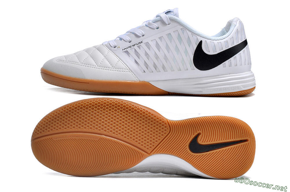 Men's Nike Lunar Gato 2 IC Football Shoes - White/Black/Brown 1