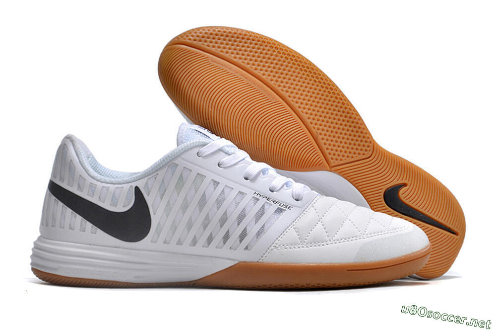 Men's Nike Lunar Gato 2 IC Football Shoes - White/Black/Brown 2