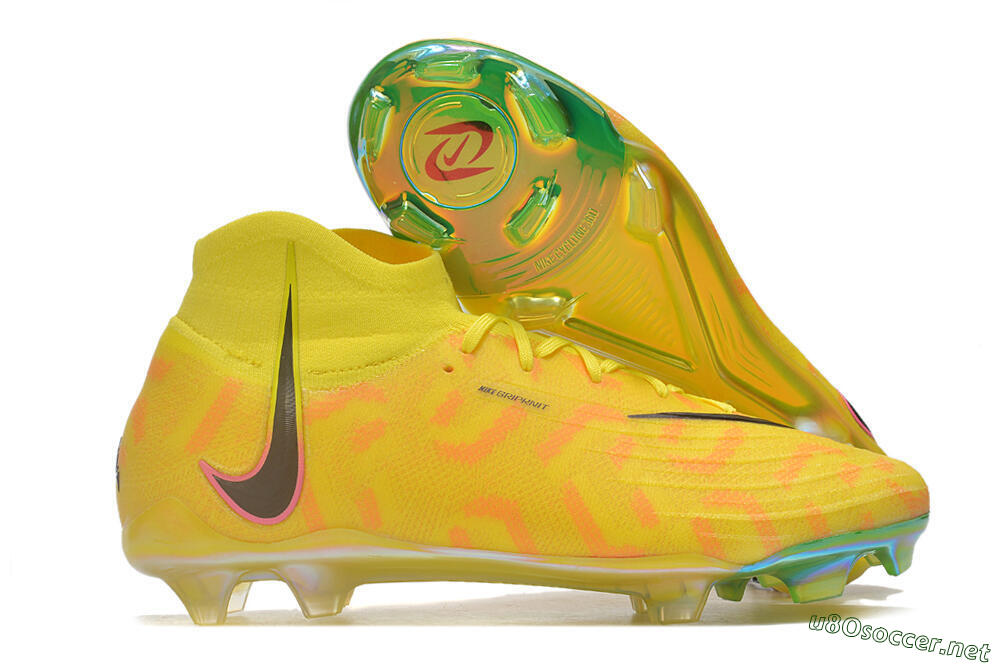 Men's Nike Phantom Luna Elite FG Football Boots - Yellow/Black/Pink 2
